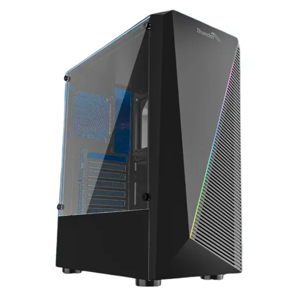 Thunder Crook TGC-675 mATX ARGB Gaming Case | 2x ARGB Fans | Tempered Glass Front & Side