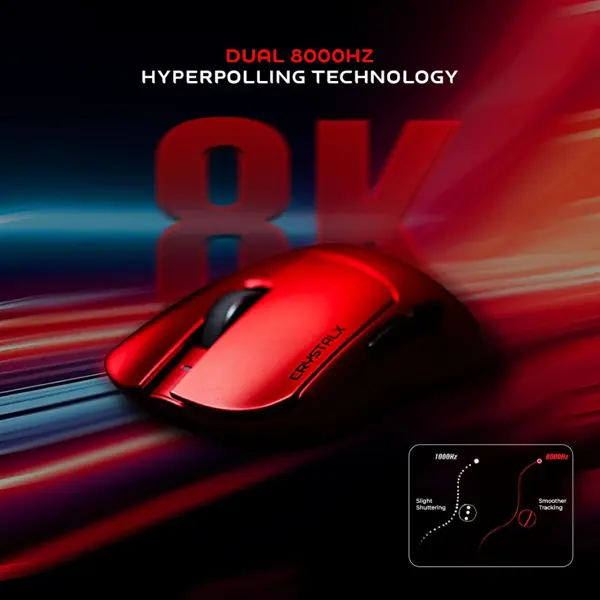 CrystalX NOVA X21 Coco Super Lightweight Design Wireless Gaming Mouse Red