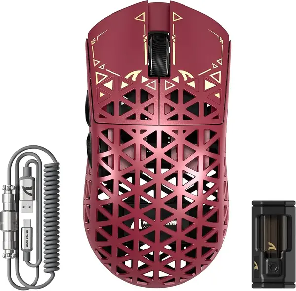Attack Shark R5 Ultra Carbon Fiber Wireless 8K PAW3950MAX Gaming Mouse – Red