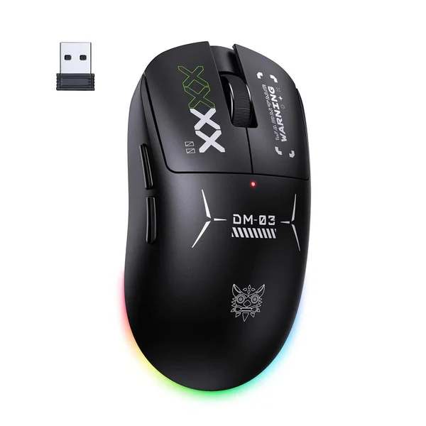 ONIKUMA DM03 Black Rechargeable Tri-Mode Wireless Gaming Mouse - 12000 DPI, RGB