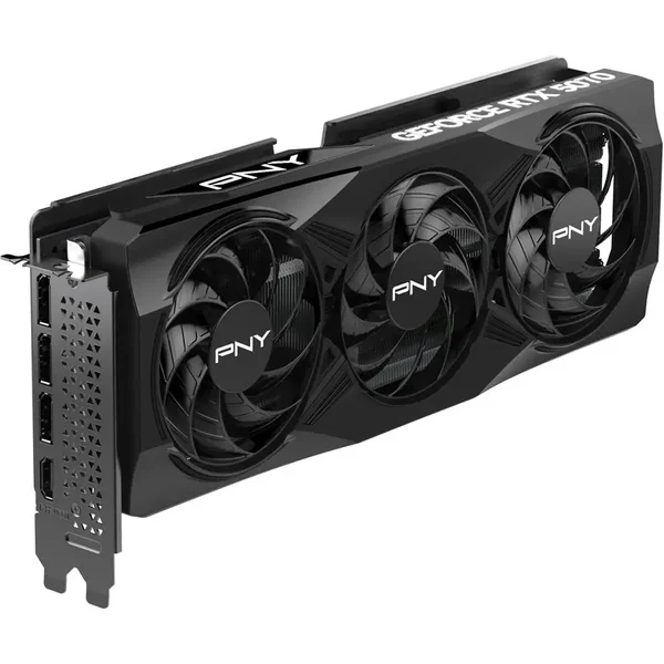PNY GeForce RTX 5070 Triple Fan Graphics Card, 6144 CUDA Cores, 2.51GHz Boost, 12GB GDDR7, 192-bit, PCIe 5.0, 3x DisplayPort 2.1b, HDMI 2.1b, VCG507012TFXPB1