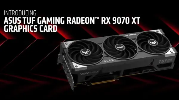 ASUS TUF Gaming Radeon RX 9070 XT 16GB GDDR6 OC Edition Graphics Card – TUF-RX9070XT-O16G-GAMING (Military-Grade Durability GPU)