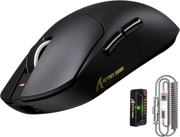 Attack Shark X8 Ultra 8KHz Tri-Mode Wireless Gaming Mouse with C06 Ultra Cable – Black