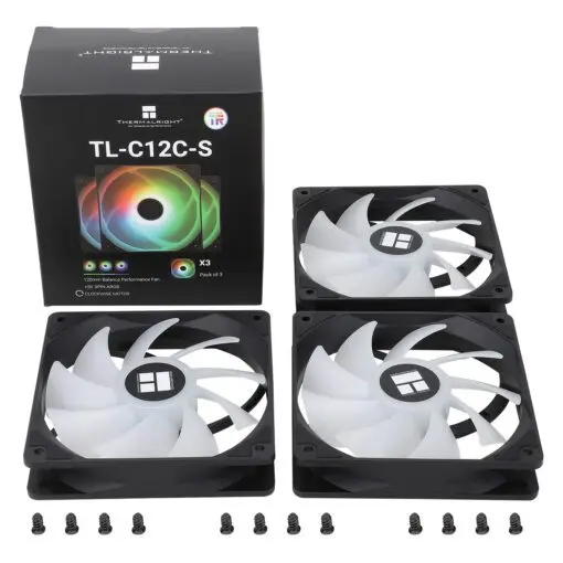 Thermalright TL-C12QW-S ARGB 120mm PWM High Performance Case Fan (3-Pack) – White