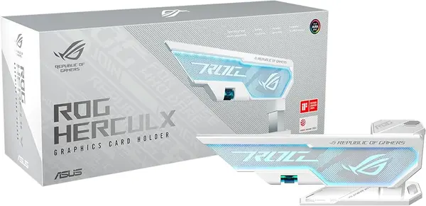 ASUS ROG Herculx XH01 Graphics Card Holder White GPU Anti-Sag Support Bracket Adjustable Gaming PC GPU Stand