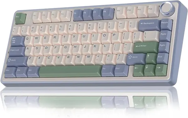 AULA F75 Ceder Green (Light Purple + Beige + Light Green) Reaper Switch Tri-Mode Mechanical Gaming Keyboard - Wireless Hot-Swap RGB