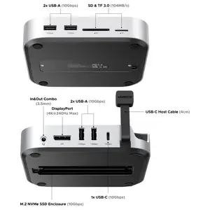 UGREEN Mac Mini M4 Dock and Stand with NVMe SSD Enclosure