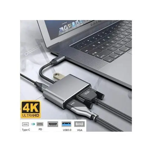 UGREEN USB-C to HDMI VGA USB 3.0 Multiport Converter Gray with PD for Laptop MacBook