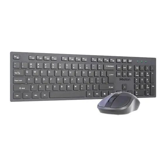 Meetion CW216 2.4G Wireless Keyboard & Mouse Office Combo – Full-Size, Ergonomic Ambidextrous Mouse