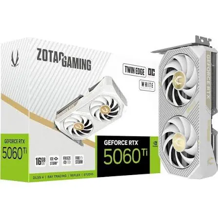 ZOTAC Gaming GeForce RTX 5060 Ti 16GB OC White Edition Graphics Card – Limited Edition GDDR7