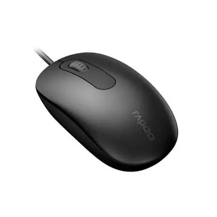 Rapoo N200 Wired Optical Mouse – Ambidextrous USB Mouse for PC, Laptop & Office Use