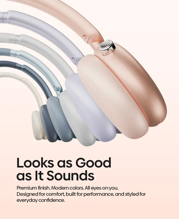 Faster Soluna S7 Wireless Headphones – ANC Noise Cancellation, Bluetooth v5.4, Game Mode, Up to 43 Hrs Playtime