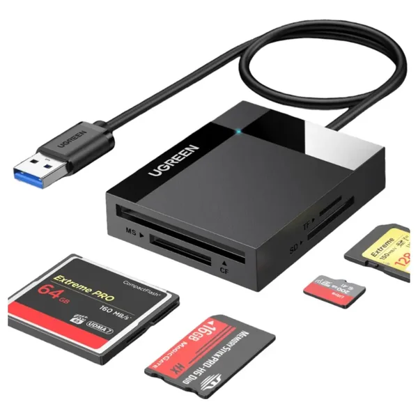 UGREEN USB 3.0 All-in-One Card Reader 50cm – Multi-Slot Memory Card Reader for SD, microSD & CF Cards