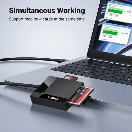 UGREEN USB 3.0 All-in-One Card Reader 50cm – Multi-Slot Memory Card Reader for SD, microSD & CF Cards