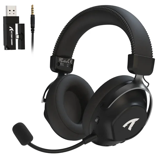 Attack Shark L50 PRO Tri-Mode Wireless Gaming Headset – 53mm Drivers, 7.1 Surround, AI Noise-Cancelling Mic, White