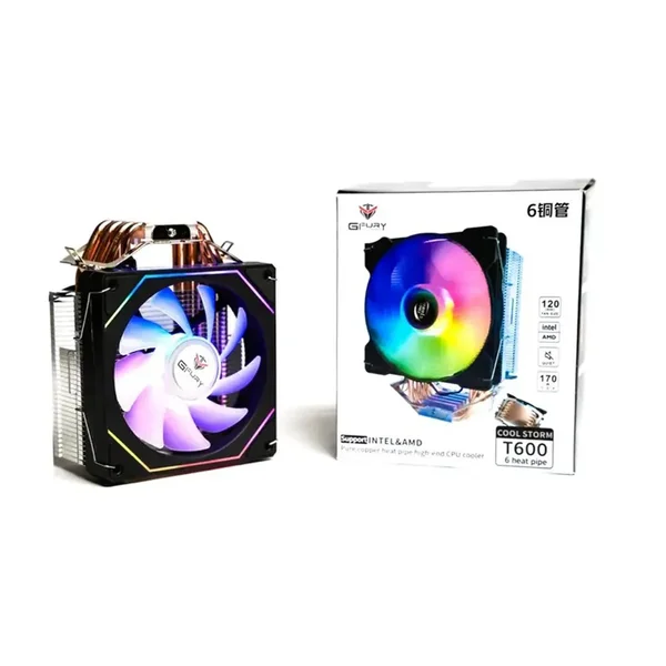 GFURY GLACIER X2-600 120mm ARGB CPU Air Cooler | 6 Heat Pipes High Performance Dual Fan RGB Cooling System for Gaming PC