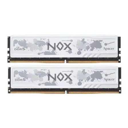 Apacer NOX 32GB (2x16GB) DDR5 6000MHz CL38 Desktop Gaming RAM Kit – White, Intel XMP