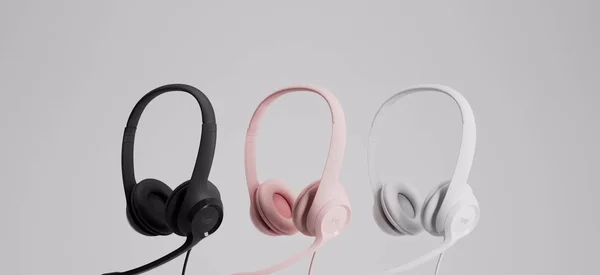 Logitech H390 USB-A Wired Headset Off-White – Noise-Cancelling Rotating Mic, In-Line Controls