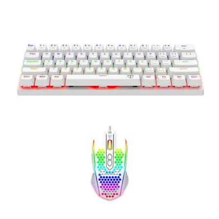 T-Dagger Main Force TGS008 2-in-1 Gaming Combo White – Arena 60% Mechanical Keyboard with Brown Switches & Imperial 7200 DPI RGB Gaming Mouse