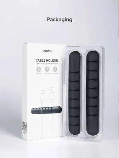 UGREEN 7-Slot Cable Organizer Clips & Winders – Adhesive Cable Management System for Desk
