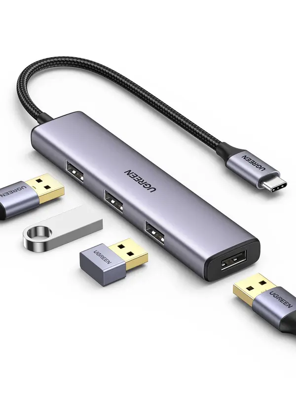 Ugreen 20841 USB-C to USB 3.0 Hub 4-in-1 – 4x USB-A Ports, Up to 5Gbps Fast Data Transfer