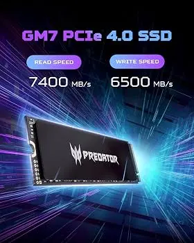 Acer Predator GM7 2TB NVMe Gen4 Internal SSD – 7200 MB/s Read Speed