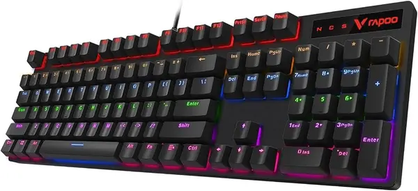 Rapoo V500 PRO TM Mechanical Gaming Keyboard – RGB Backlit, Aluminum Frame, Anti-Ghosting