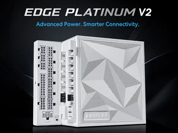 Lian Li EG1200P EDGE Platinum V2 1200W 80 Plus Platinum PSU with EDGE Hub V2 – White, UK, New Launch