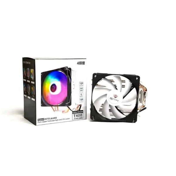 GFURY GF-T400 COOL STORM RGB CPU Air Cooler – 4 Heat Pipes High Performance Cooler for Intel & AMD