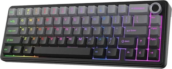 AULA F65 Gradient Grey Side Engraved Greywood Switch V3 Tri-Mode Mechanical Gaming Keyboard - Wireless Hot-Swap RGB