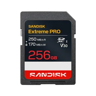 SanDisk Extreme PRO 256GB SDXC UHS-I Memory Card – Up to 250MB/s Read, 170MB/s Write, U3, V30, 4K UHD