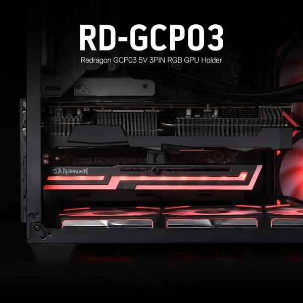Redragon GCP03 GPU Support Bracket Graphics Card Holder Adjustable Anti-Sag Graphics Card Stort Bracket for Gaming PC Build