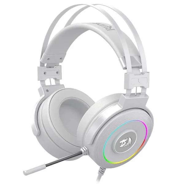 Redragon LAMIA 2 H320-RGB-1 RGB 7.1 Surround Sound Wired Gaming Headset with Free Headset Stand | Black & White Edition
