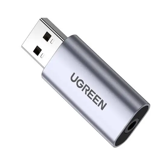 UGREEN USB-A to 3.5mm External Stereo Sound Adapter Gray
