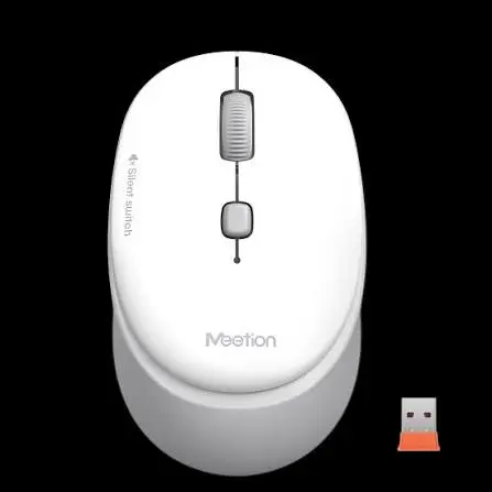 Meetion R571 White Silent Wireless Mouse – 2.4G, 1600 DPI, 3-Button