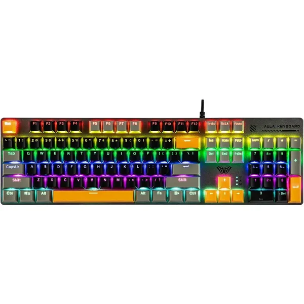 AULA S500 Black + Grey Blue Switch Mechanical Gaming Keyboard