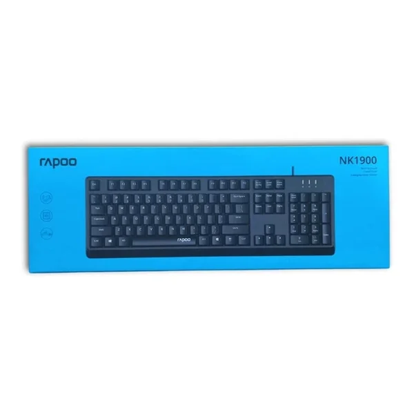 Rapoo NK1900 Wired USB Keyboard – Full-Size Quiet Membrane Keyboard for Office & Home