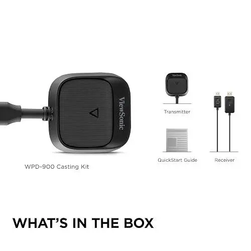ViewSonic ViewShare WPD-900 Wireless Screen Casting Kit 1080p 60Hz HDMI & USB-C Plug and Play Presentation Dongle for Meeting Rooms