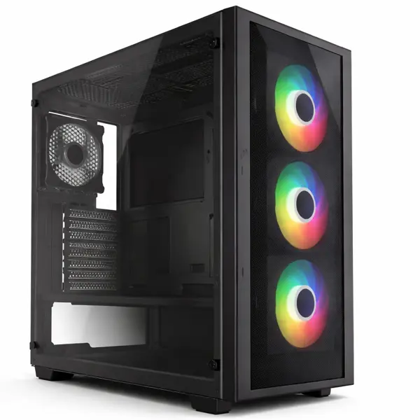 E-Dragon Druk EDG-1035 Gaming PC Case | ATX Mid Tower | 3x ARGB Fans | Tempered Glass