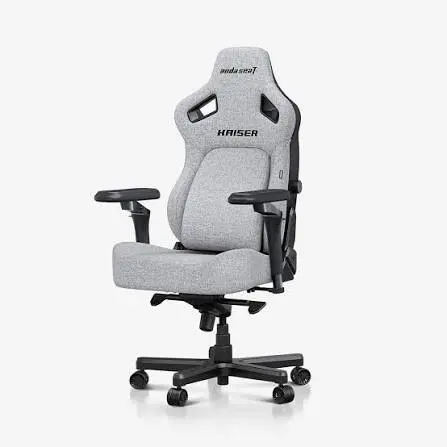 AndaSeat Kaiser 4 V2 L with 6D Armrest Ergonomic Gaming Chair Ash Grey Fabric - Large Premium Gaming Chair