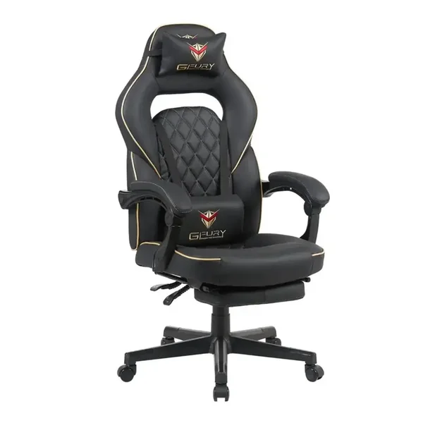 GFURY GF-KW-G6404 Gaming Chair – PU + Plush, Black + Golden, 4D Armrest, Frog Mechanism
