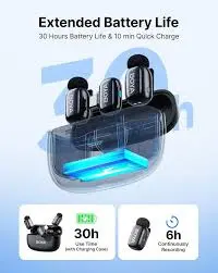 BOYA MINI 2-02 Wireless Microphone – For Type-C Only, Dual Mic Set with Charging Powerbank Case