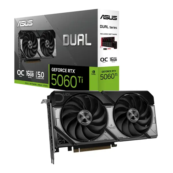 ASUS Dual GeForce RTX 5060 Ti OC Edition 16GB GDDR7 Gaming Graphics Card – DUAL-RTX5060TI-16G