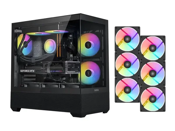 SONIC F301B Black Gaming Case With 3 Infinity ARGB Fans & Tempered Glass Side Panel