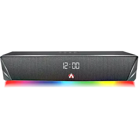 Audionic Optima Sound Bar Mobile Speaker – Bluetooth Portable Wireless Soundbar with RGB Lights, Digital Clock, FM Radio & Rechargeable Battery