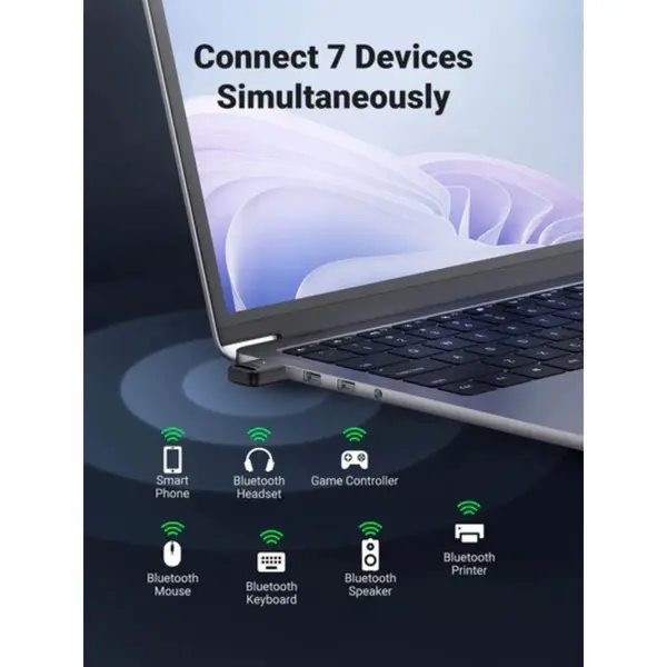 UGREEN Bluetooth 6.0 USB Adapter Dongle for Connecting Mouse Keyboard Headset to PC Laptop