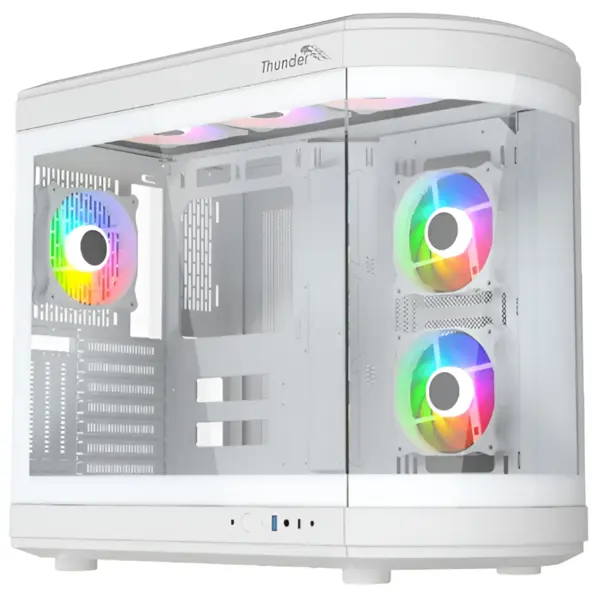 Thunder Rogue TGC-657W Mid-Tower ATX Gaming Case White with 3 ARGB Fans