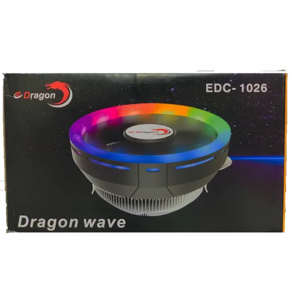 E-Dragon Dragon Wave EDC-1026 CPU Cooler | 2 Heat Pipe | 92mm PWM Fan | For Intel/AMD