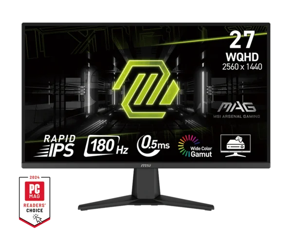 MSI MAG 275F E20 27” Rapid IPS 2K QHD Gaming Monitor – 200Hz, 0.5ms GTG, Adaptive-Sync Esports Display