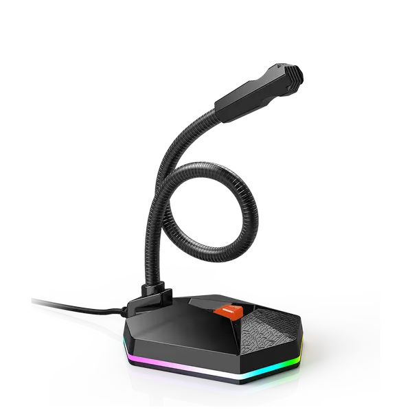 Meetion MC13 Condenser Microphone with RGB Stand – USB Type-C, On/Off Switch, Omnidirectional